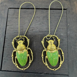 "Khepri" Scarab Beetle Earrings width=100 