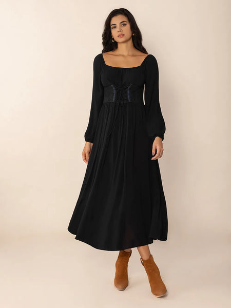 Moonlit Whisper Midi Dress