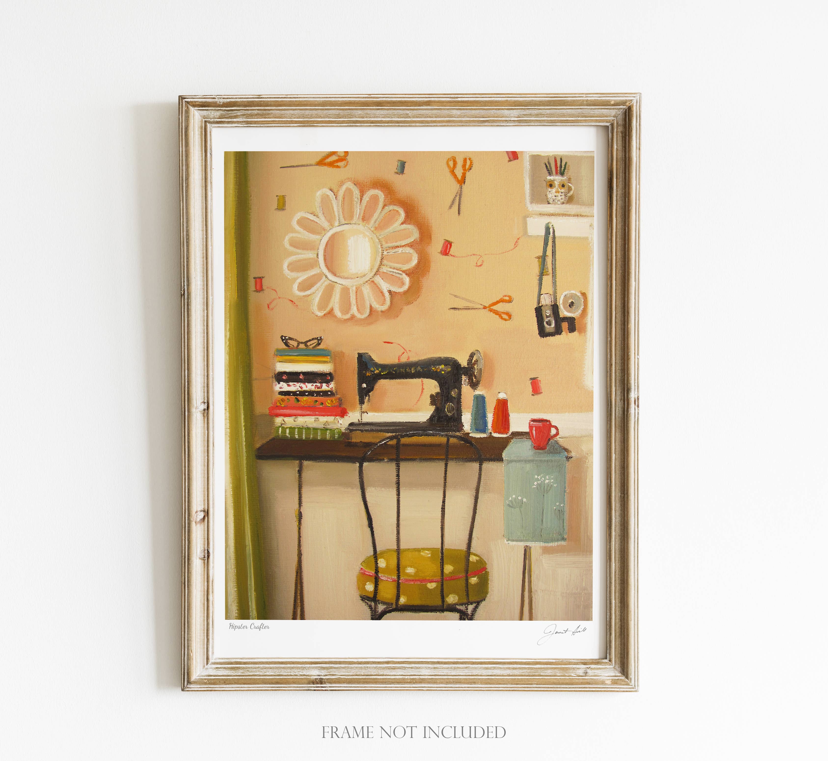 Hipster Crafter Art Print - 8.5" X 11" by Janet Hill-0