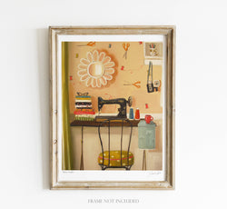 Hipster Crafter Art Print - 8.5" X 11" by Janet Hill-0 width=100 