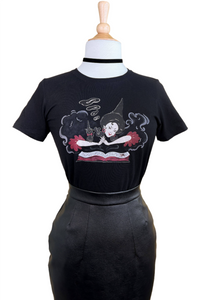 Witch Bible Fitted Tee in Black-0