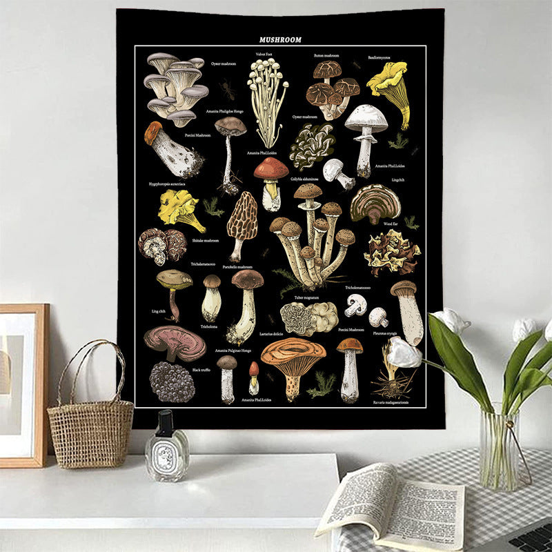 Mushroom Background Photography, Bedside Hanging Cloth