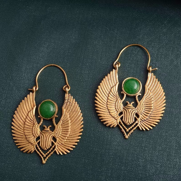 "Khepri" Winged Scarab Earrings