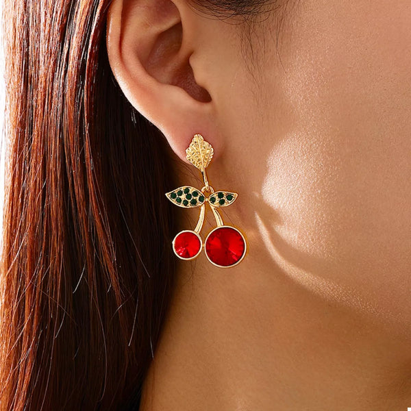 "Marinette" Cherry Drop Earrings