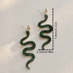 "Angitia" Snake Earrings width=100 