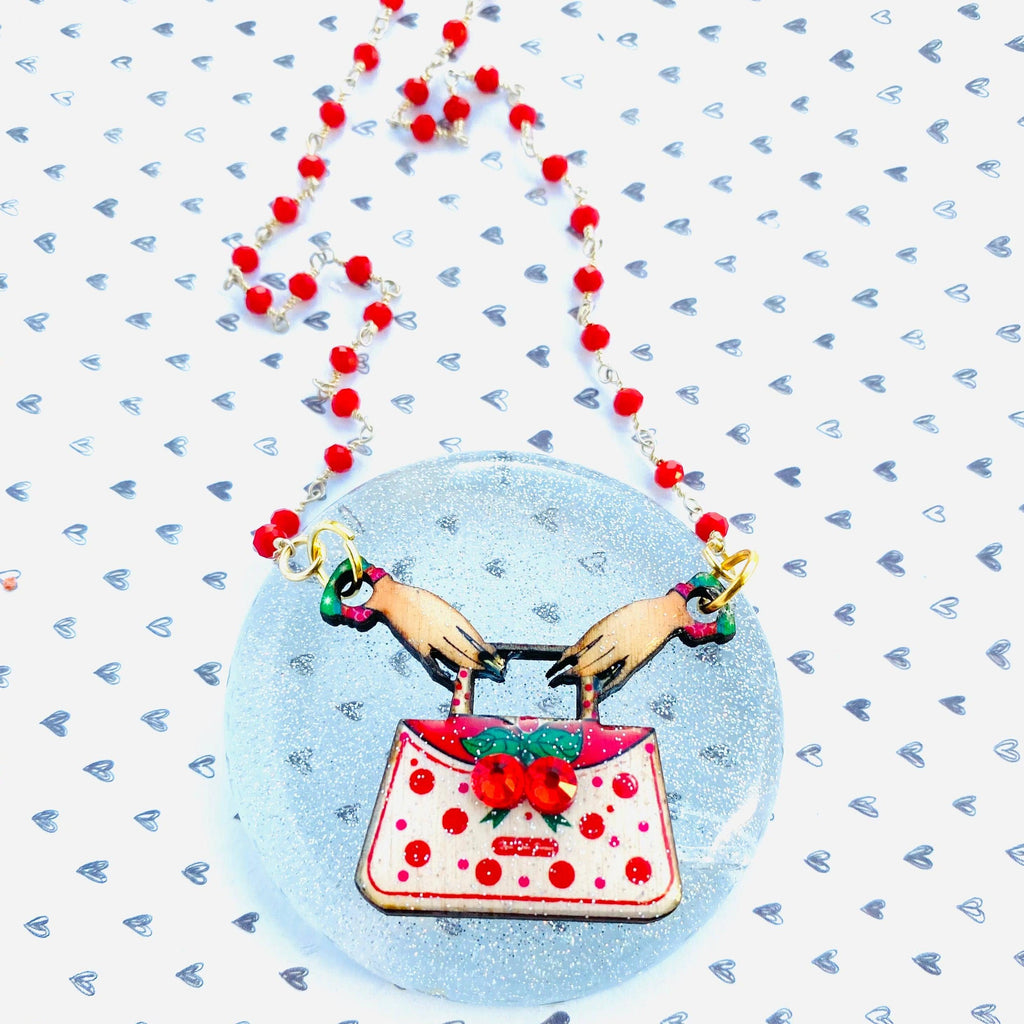Cherry Retro Beaded Necklace by Rosie Rose Parker-0