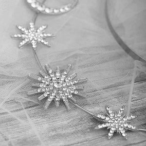 "Diana" Silvery Stars and Moons Crown