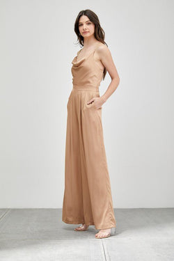 Cowl Neck Trim Detail Jumpsuit-2 width=100 