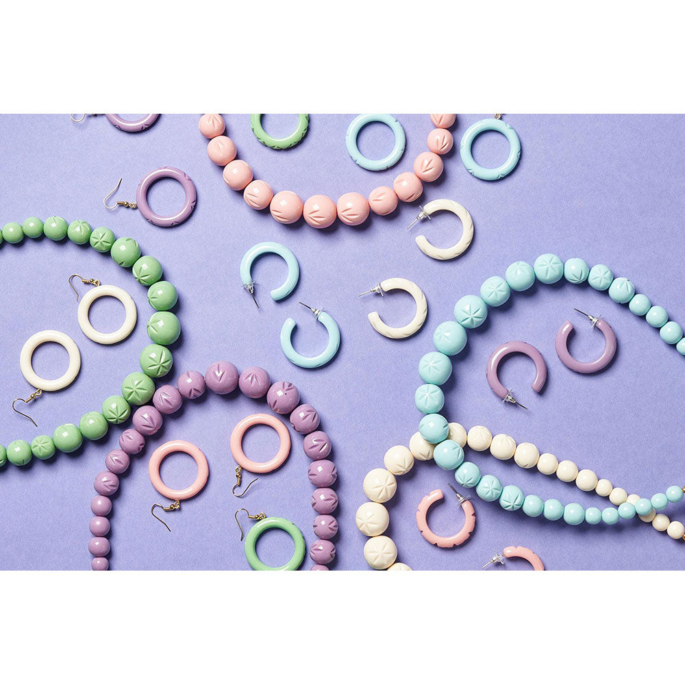 Cream Heavy Carve Bead Necklace by Splendette-2