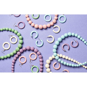 Cream Heavy Carve Bead Necklace by Splendette-2