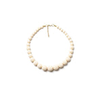 Cream Heavy Carve Bead Necklace by Splendette-0