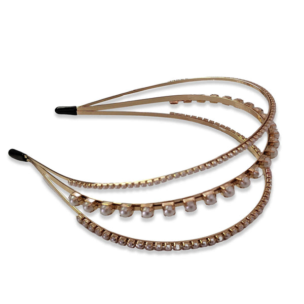 "Alitra" Rhinestonnes and Pearls Headband