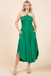 Culture Code Tie Back Shirring Dress with Pockets-0