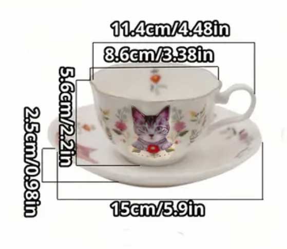 "Thomasina"  Kitty Teacup and Saucer Set