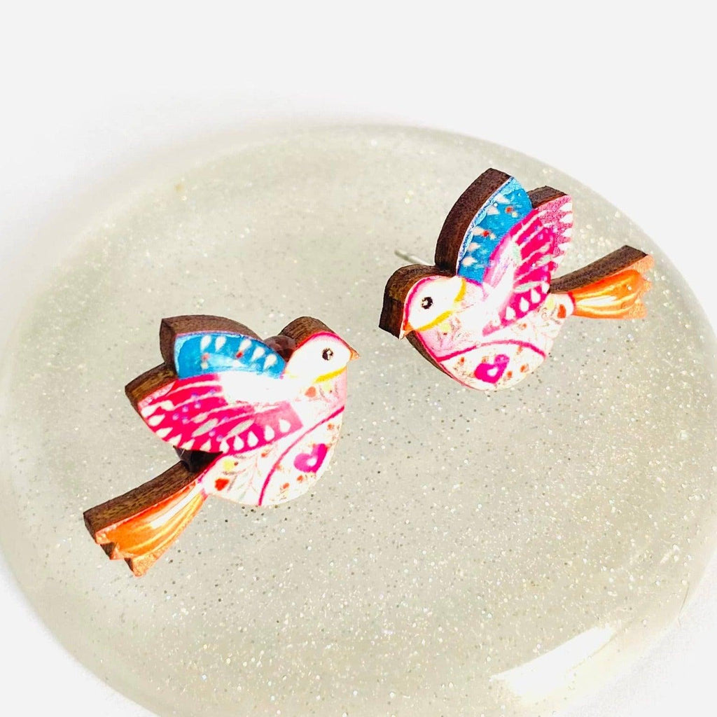 Cute Bird Stud Earrings by Rosie Rose Parker-0