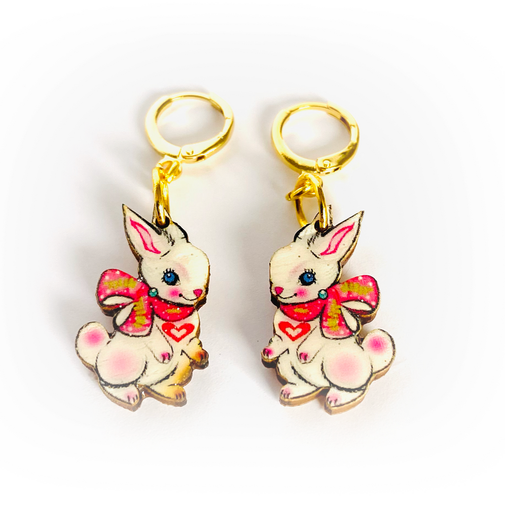 Layla Bunny Huggie Hoop Earrings by Rosie Rose Parker-0