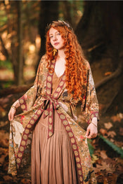 "Dream Weaver"  Opera Duster Kimono with Zodiac Signs width=100 