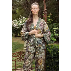 "Love Grows Wild" Bamboo Cropped Kimono