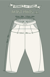 "Love Grows Wild" Bee Print Artist Pants (L/XL) width=100 