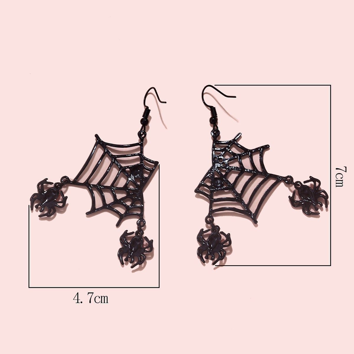 Dual Spiders and Web Earrings