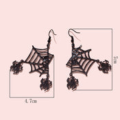 Dual Spiders and Web Earrings width=100 