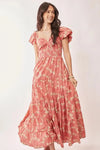 Davi & Dani Lightweight Sweetheart Neck Textured Tiered Maxi Dress-0