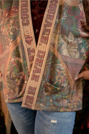 "Courage Dear Heart" Fleece Cottage Cardigan Kimono Jacket width=100 