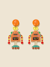 "Fairfield" Orange Sky Blue Earrings width=100 