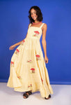 "Geraldine" Yellow Mushroom Maxi Dress