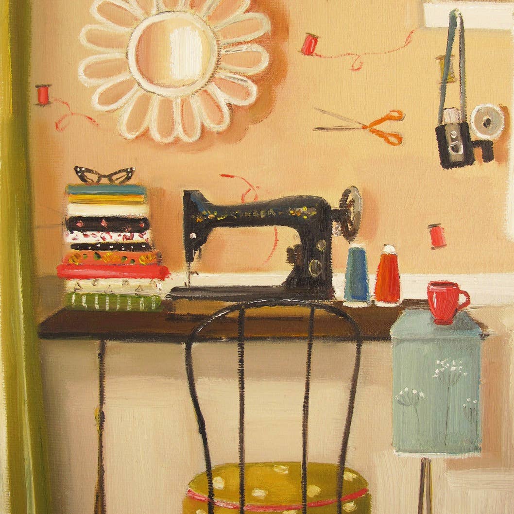 Hipster Crafter Art Print - 8.5" X 11" by Janet Hill-1