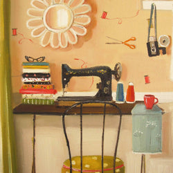 Hipster Crafter Art Print - 8.5" X 11" by Janet Hill-1 width=100 