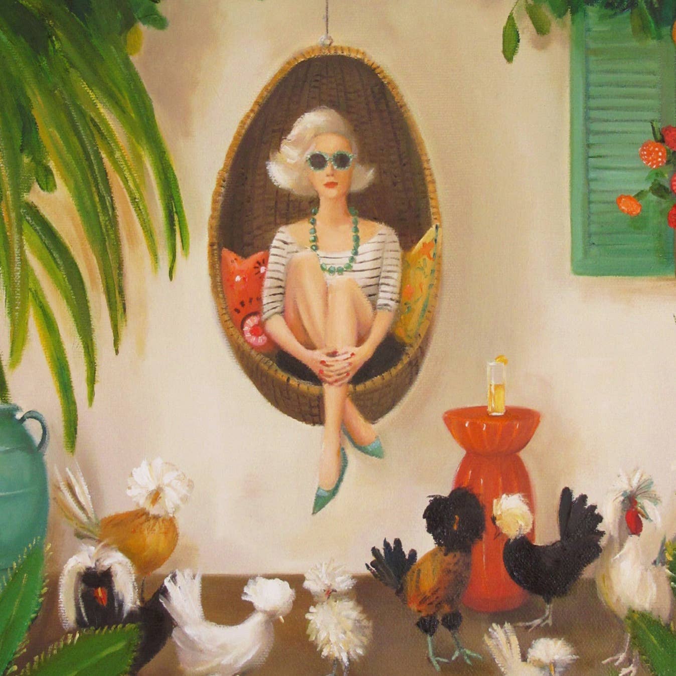 Extraordinary Chickens Art Print - 8.5" X 11" by Janet Hill-1