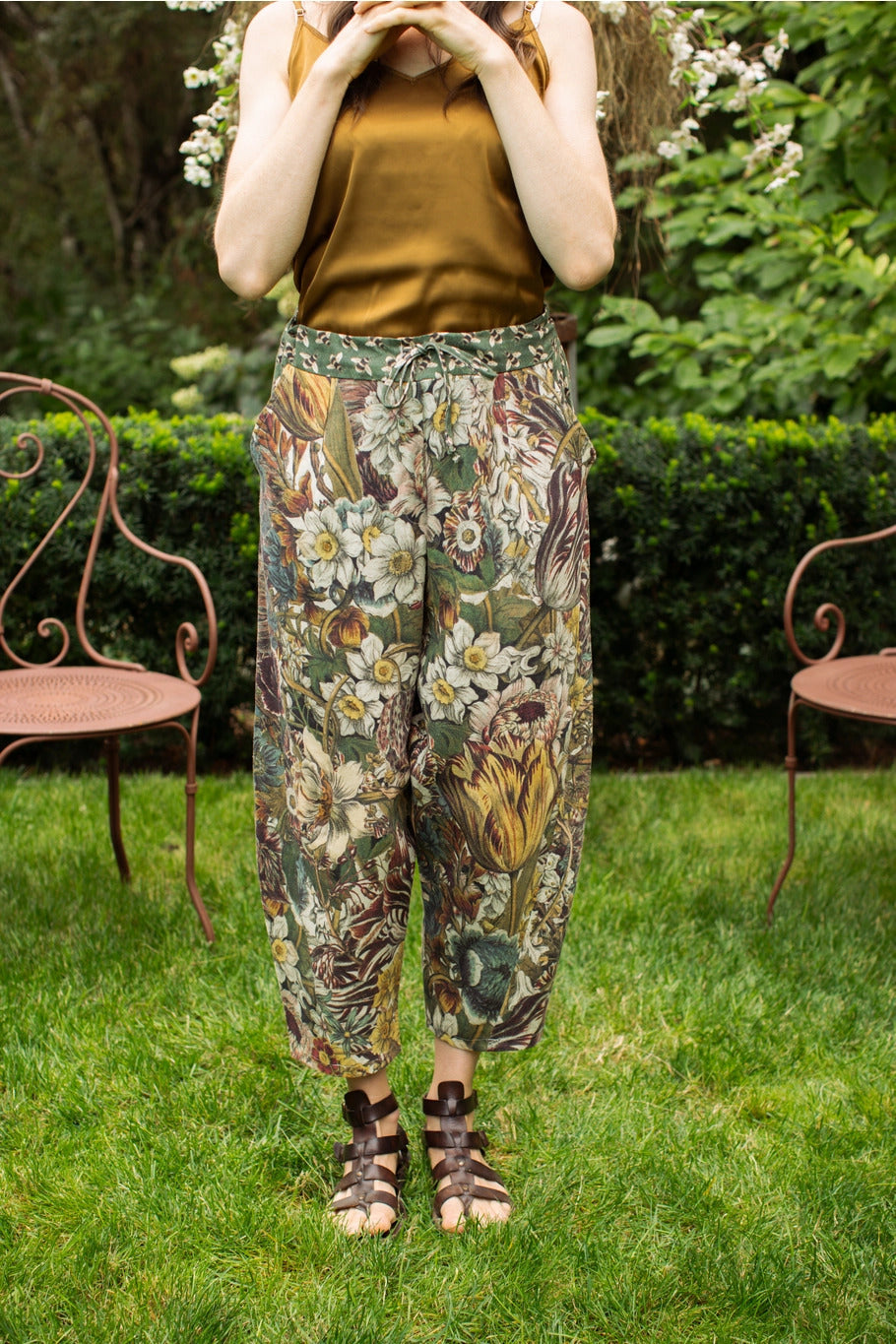 "Love Grows Wild" Bee Print Artist Pants