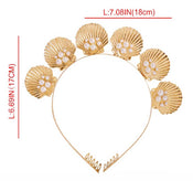 "Shelly" Shells and Faux Pearls Tiara width=100 
