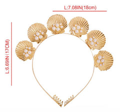 "Shelly" Shells and Faux Pearls Tiara