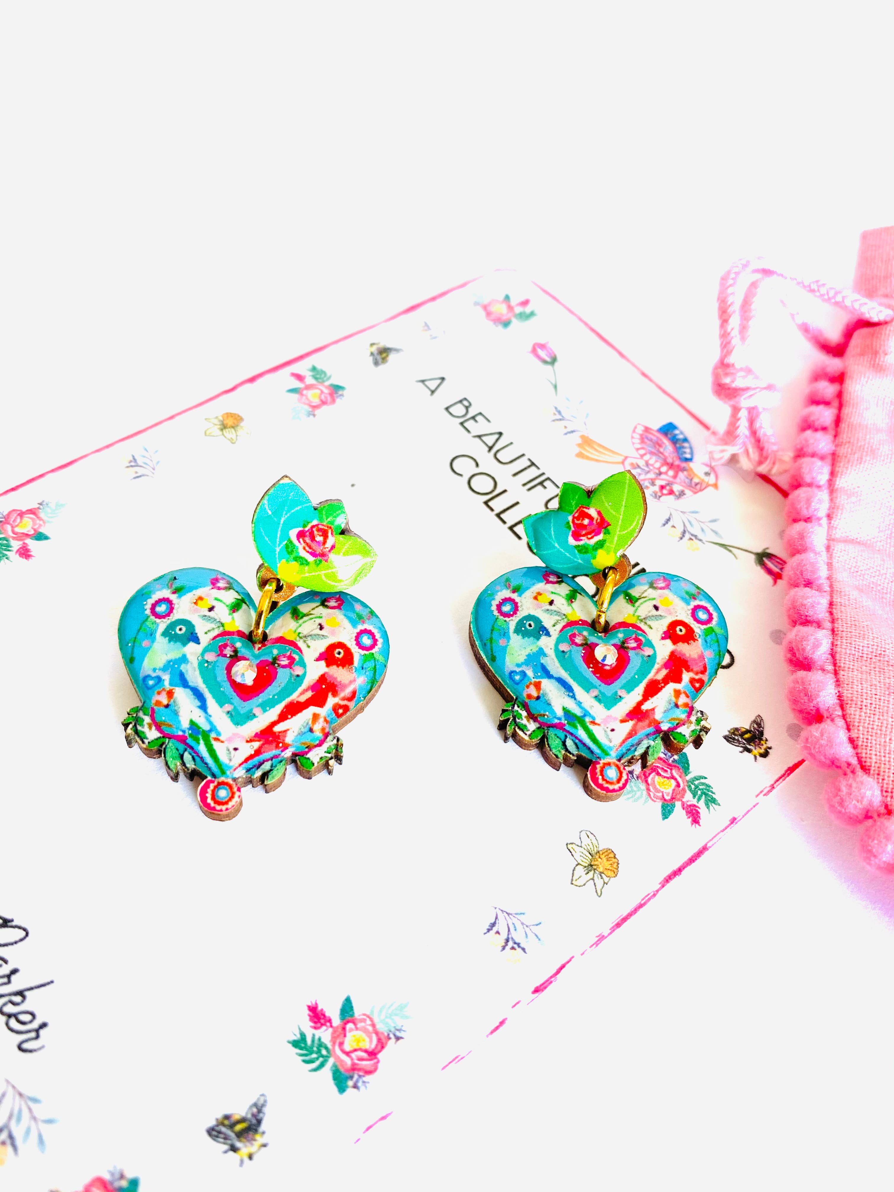 Love Bird Heart Shaped Earrings by Rosie Rose Parker-4