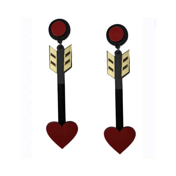 "Cupid's Arrow" Heart-Tipped Earrings