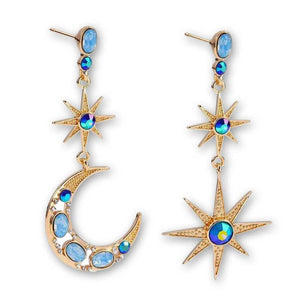 "Genevieve" Moon and Stars Earrings