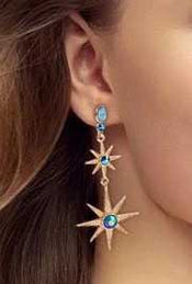 "Genevieve" Moon and Stars Earrings width=100 
