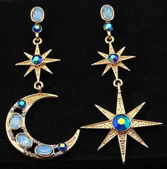"Genevieve" Moon and Stars Earrings