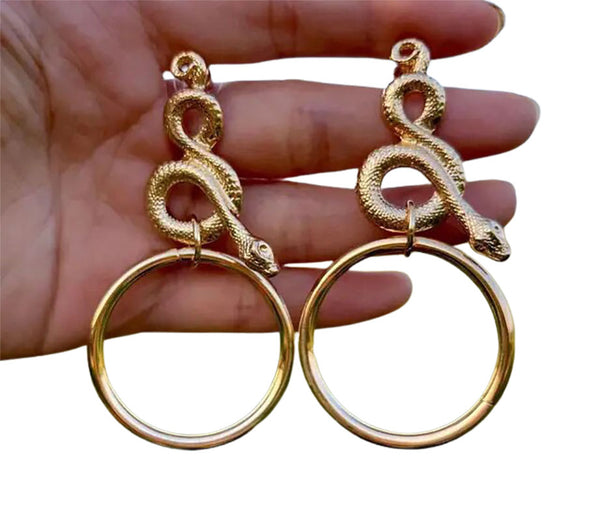 "Olympia" Snake Hoop Earrings