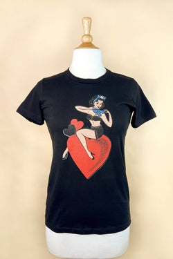 All My Love Fitted Tee in Black-4 width=100 