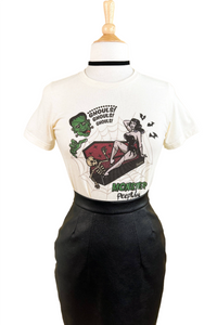 Monster Peepshow Fitted Tee in Ivory-0