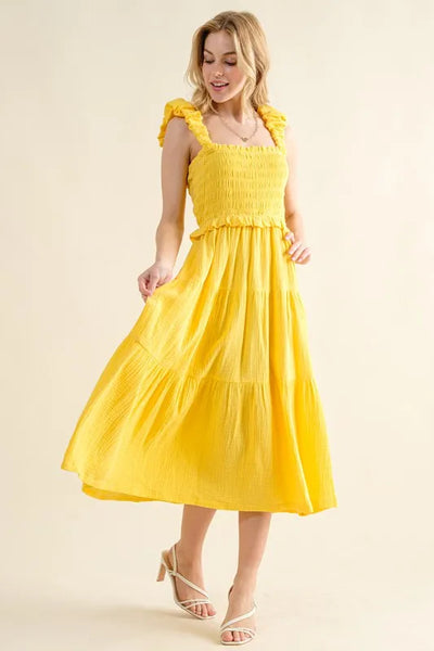 Gilded Blossom Cotton Dress