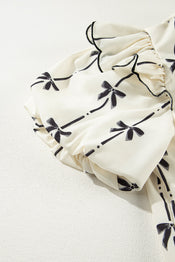 Maisie Bow Bubble Sleeve Blouse-3 width=100 