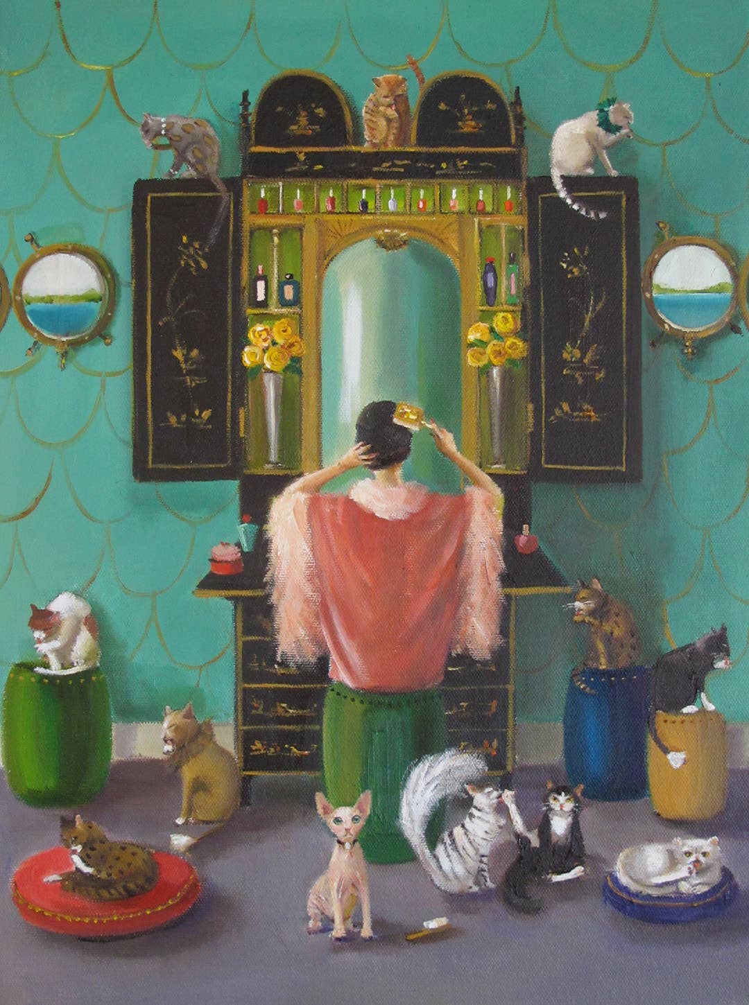Miss Mink Lesson 1 Art Print by Janet Hill-1