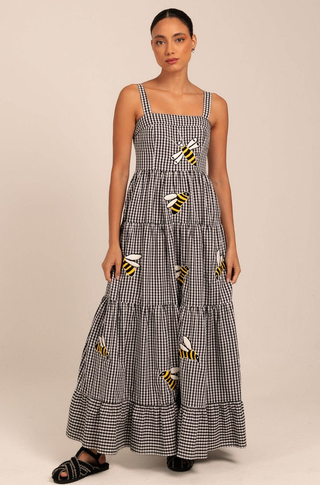 "Jeri" Yellow Mushroom Maxi Dress
