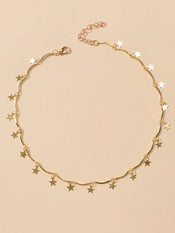 Gold Chain Star Charms Necklace Pendant Choker Wholesale Price Accessories Gift-2 width=100 