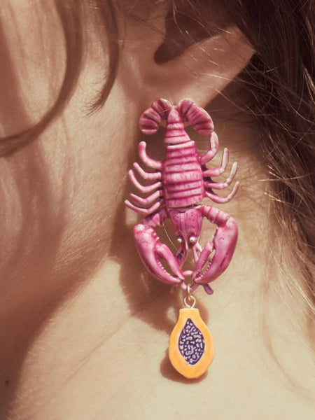 "Linda" Lobster Earrings