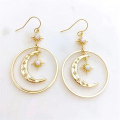 "Ganymede" Moon Stars Earrings